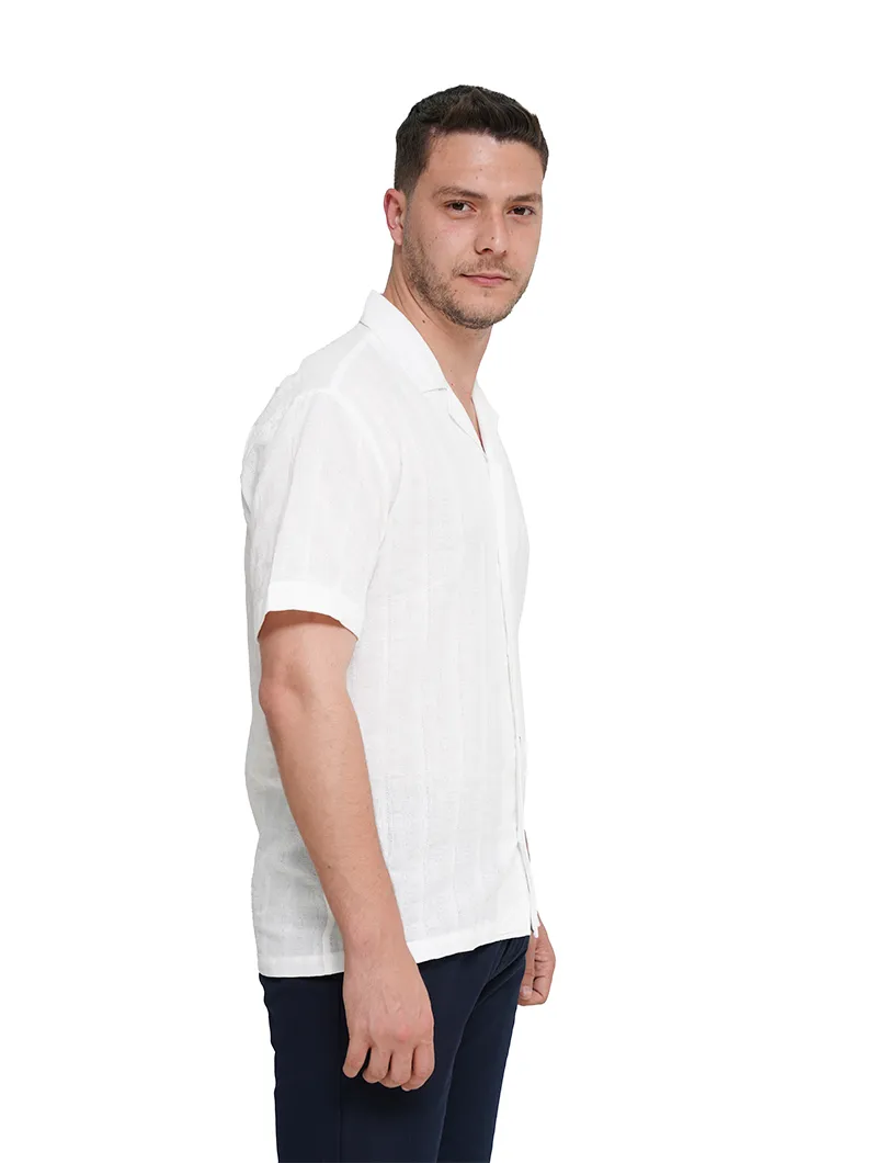 Chemise à manches courtes avec lin